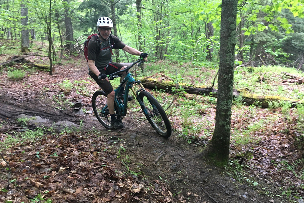 mountain biker in a race